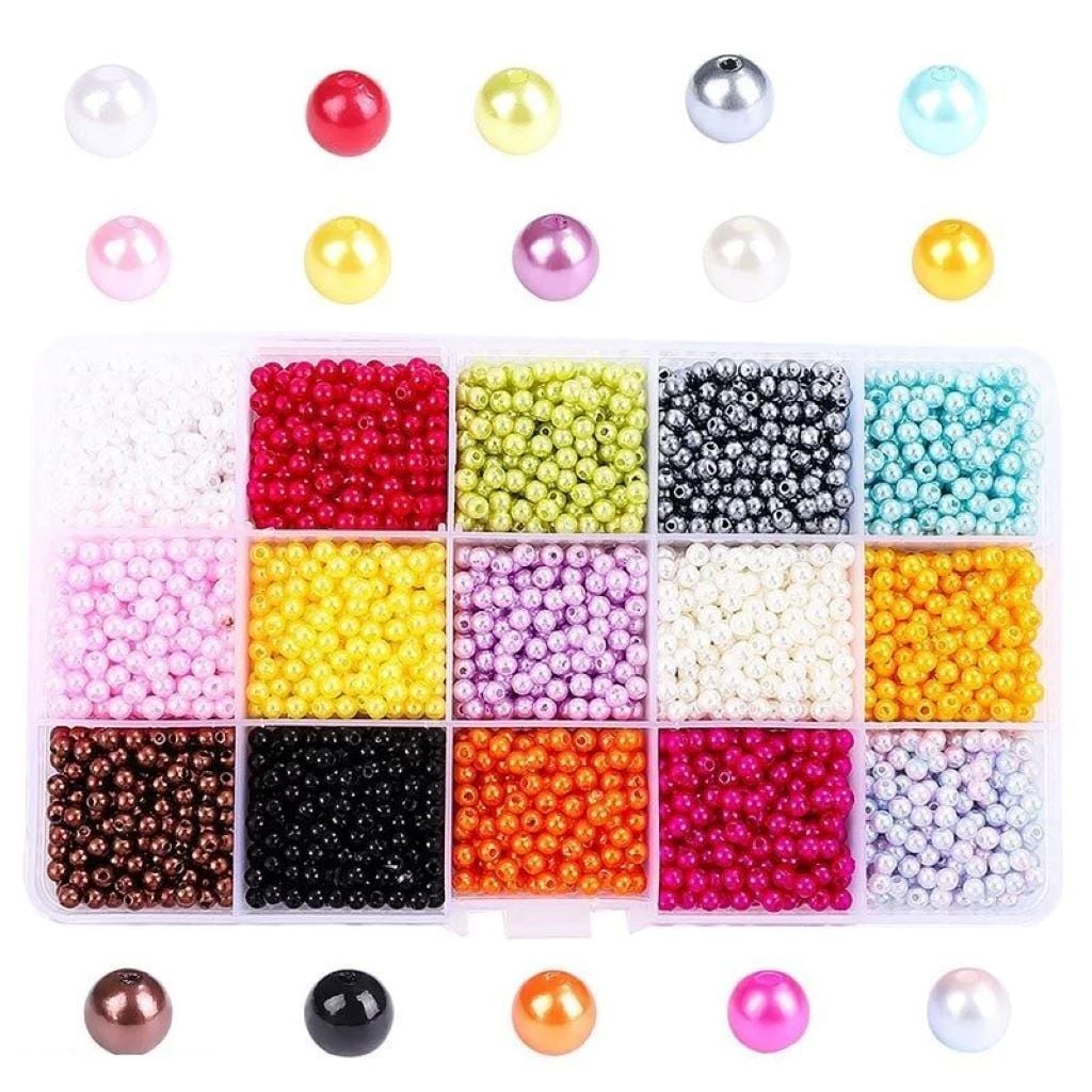 Бісер набір 15 кольорів, нитка гумка в органайзері 1198-77 Китай