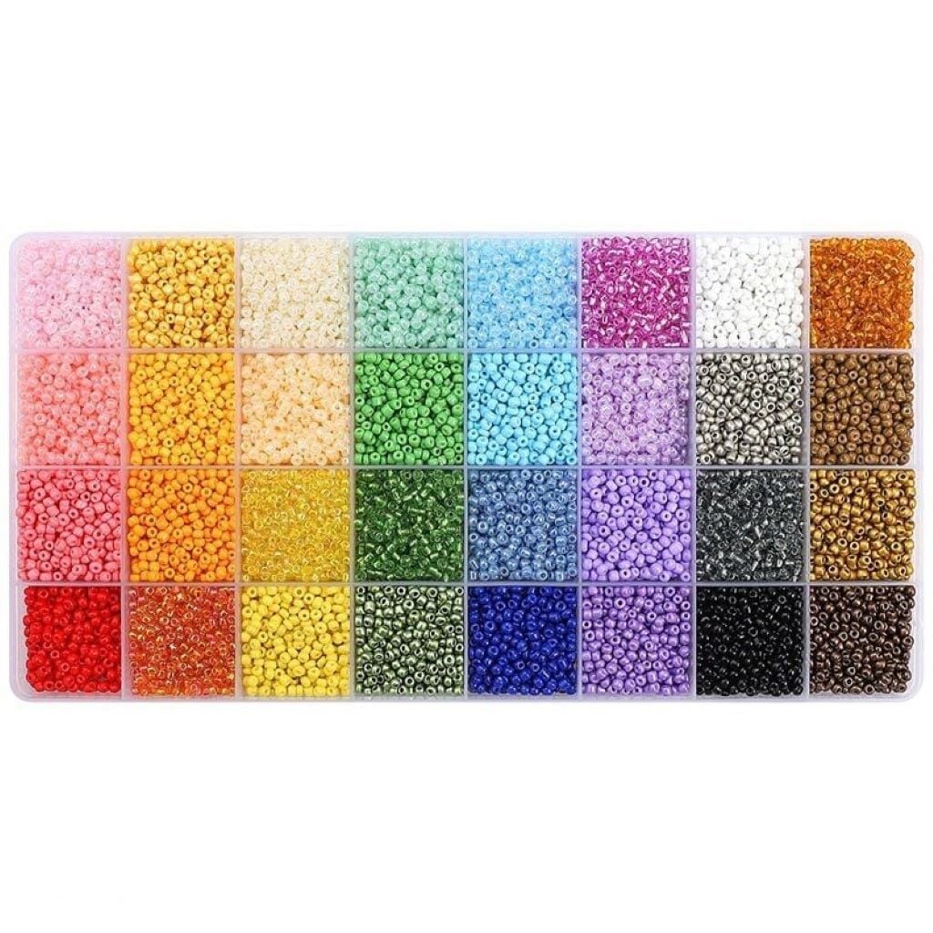 Намистини набір 32 кольорів, нитка гумка в органайзері 1186-23 Китай