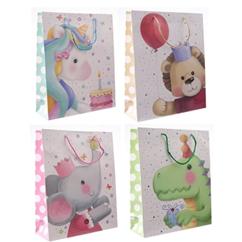 Пакет подарунковий 41*31*12см Звірі з короною мікс видів і кольорів 146598 Китай