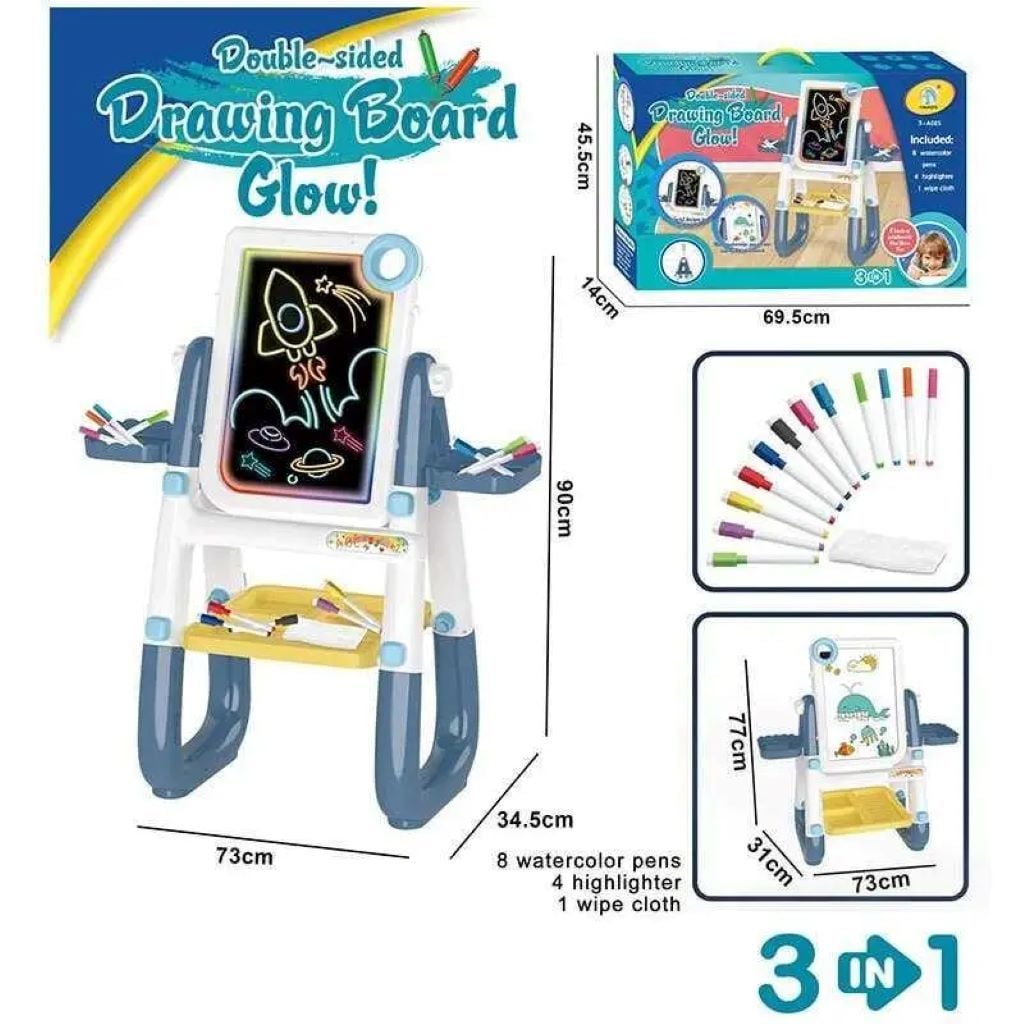 Мольберт 2-во сторонній 3в1 обертається світло аксесуари у коробці 68*49*14см YM2216A TK union group