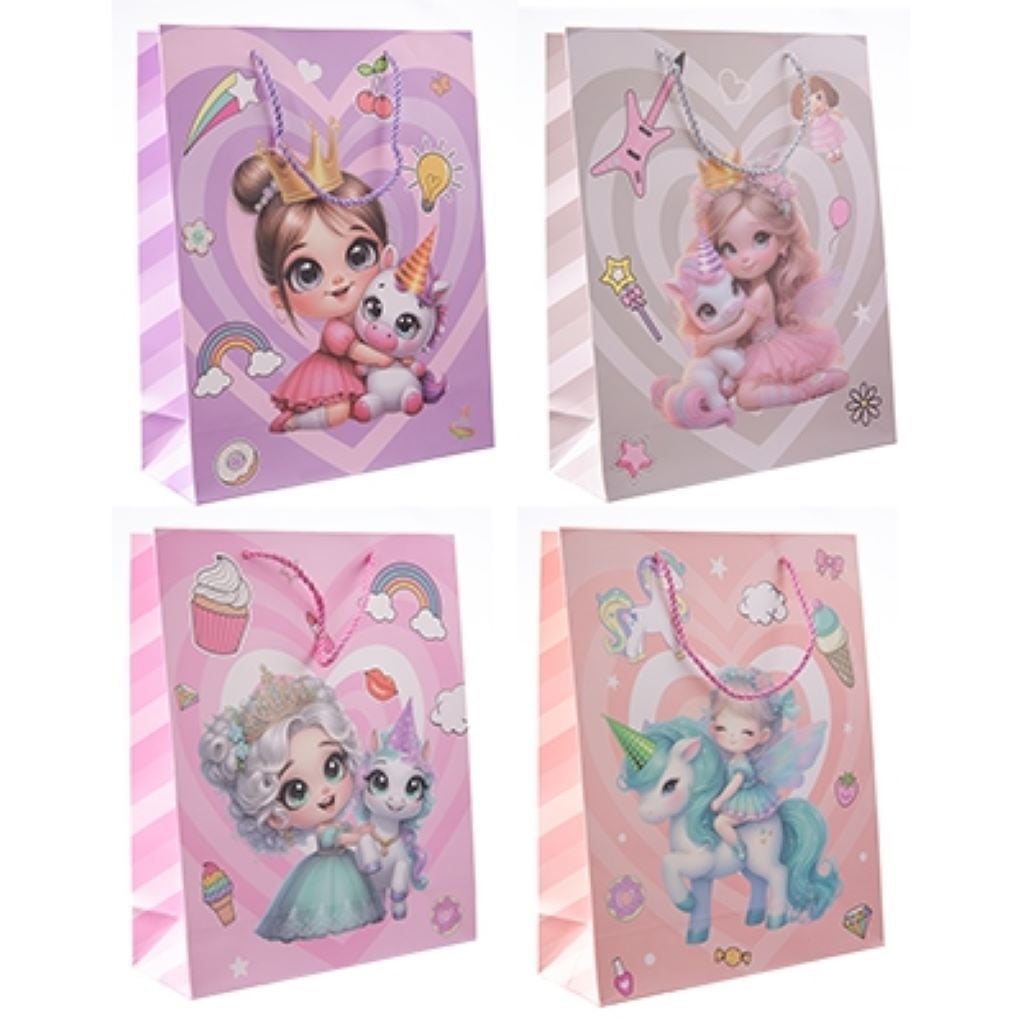 Пакет подарунковий 40*31*12см Принцесса з єдинорігом мікс кольорів і видів 146600 Китай