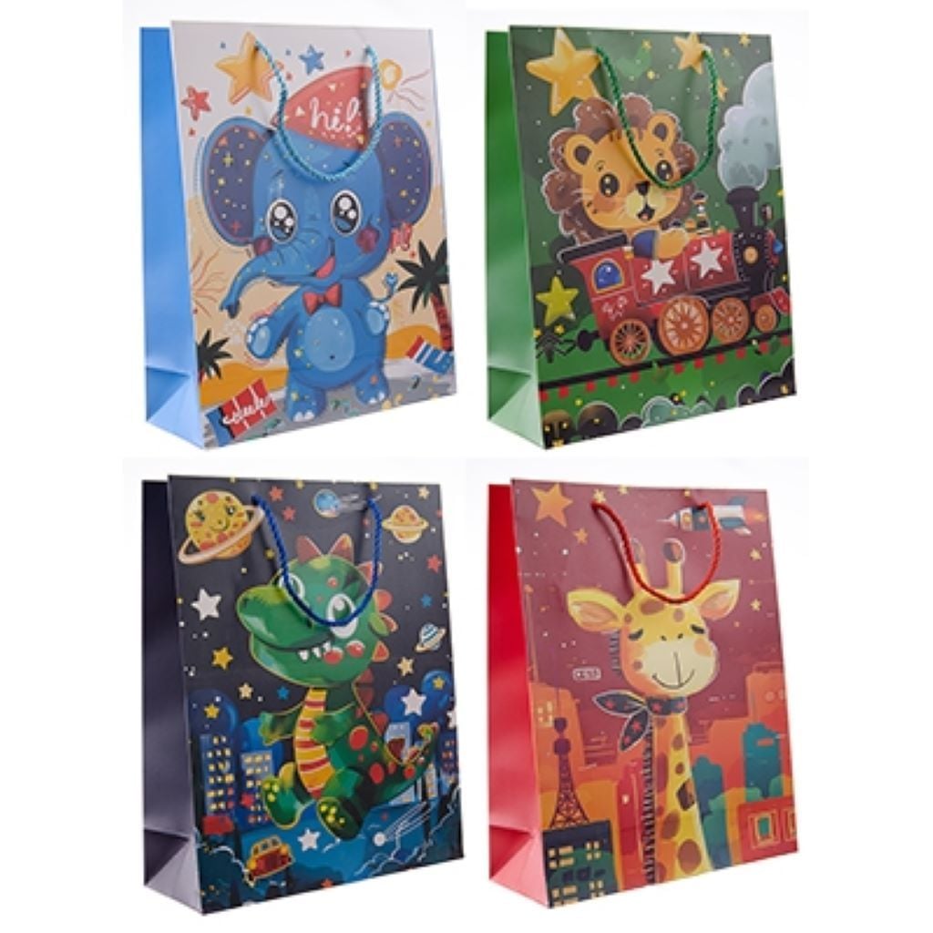 Пакет подарунковий 40*31*12см Веселі тварини мікс кольорів і видів DV-BK4140-4L Китай