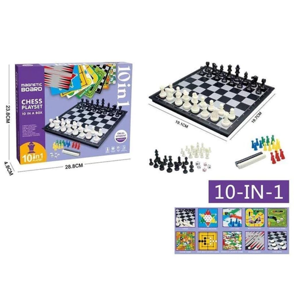 Настільна гра 10в1 шахи шахмати лудо змії и тд у коробці 29*24*4см 2012-A TK union group