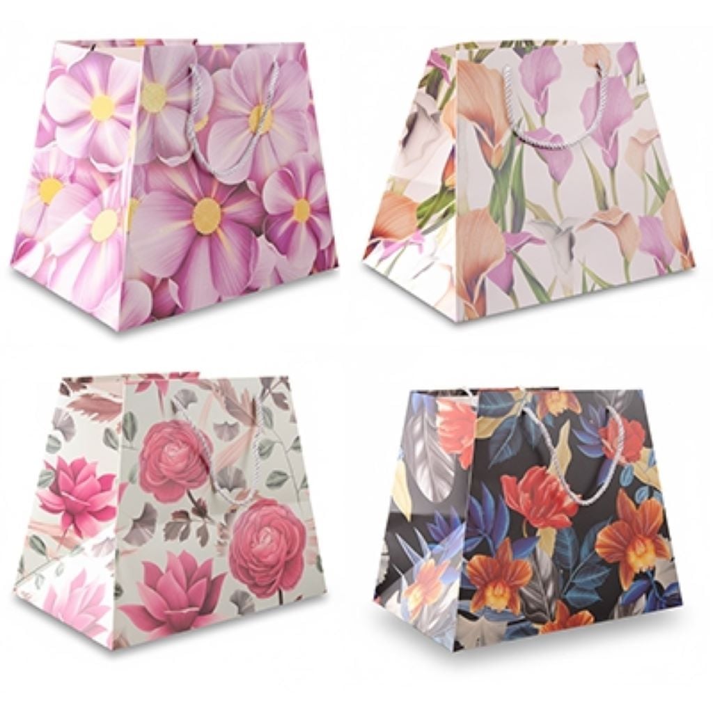 Пакет подарунковий 31,5*26*23см Квіти мікс кольорів і видів 146846 Китай