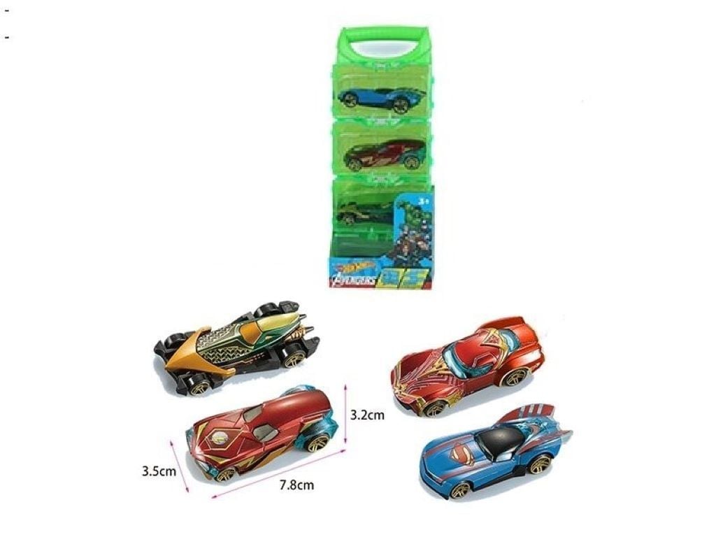 Машинка набір Avengers металопластик 4шт у пластиковому боксі YM-4 Китай
