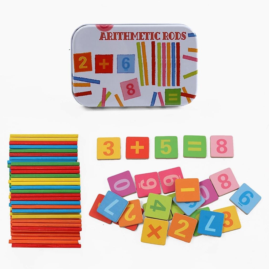 Математична магнітна гра палички для лічби картки цифри металева коробка у пакеті C73228 Китай