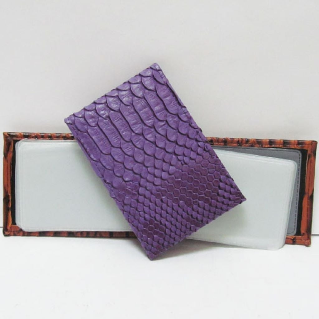 Візитниця дисконт горизонтальна 32 картки шкіра крокодила фіолет 11*7,5 см V-4192 Josefotten