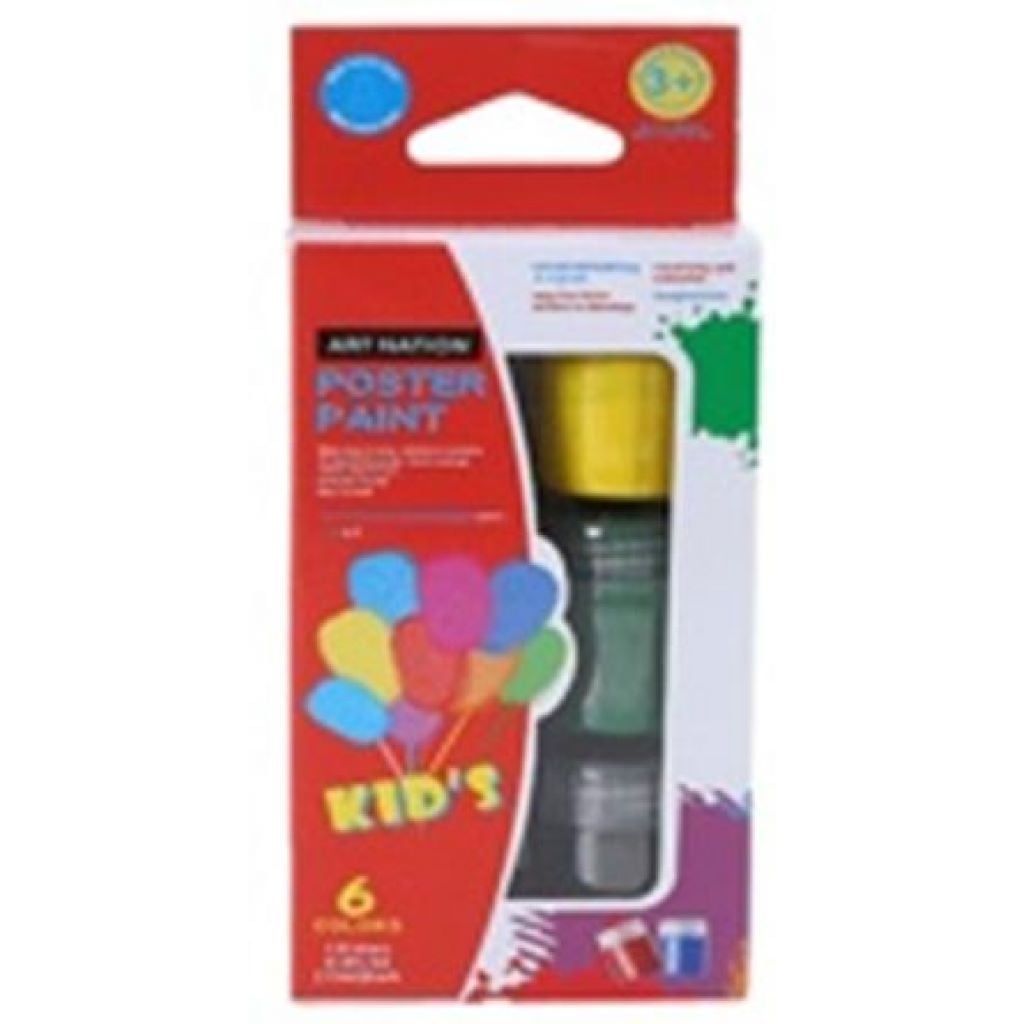 Набір фарб для плаката Art Nation 15 мл*6 кол 1пензлик у коробці 18*8см  POS0615 Josefotten