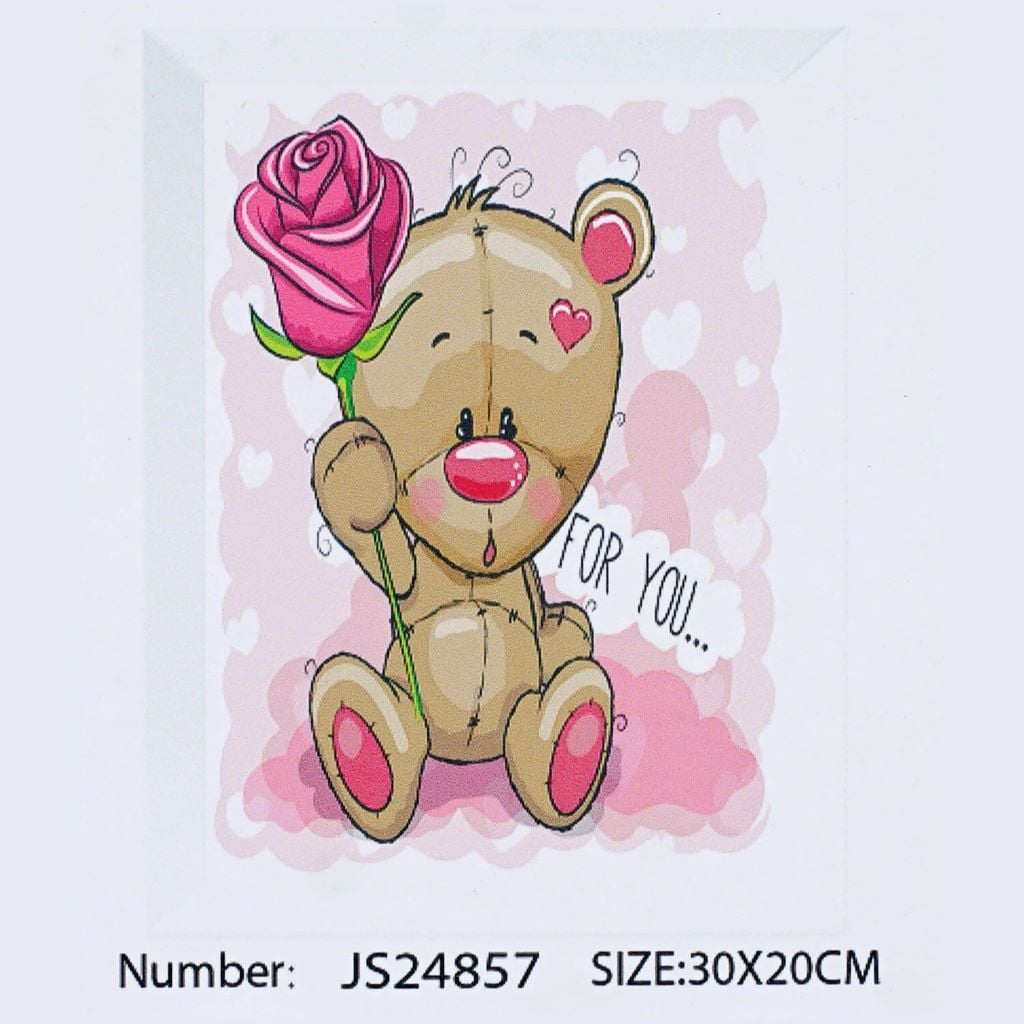 Алмазна мозаїка 20*30см Ведмежатко у коробці JS 24857 TK union group
