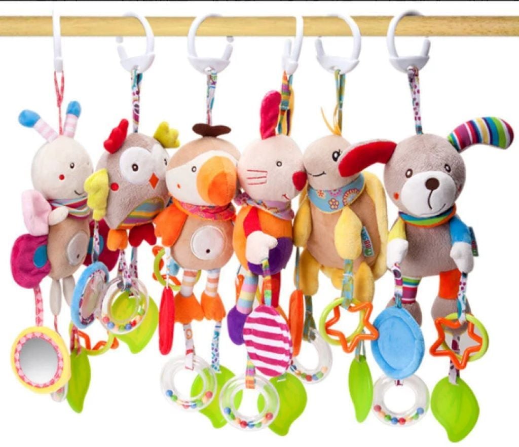 Брязкальце Тваринка текстильне прорізувач люстерко з кріпленням у пакеті C75309 Китай