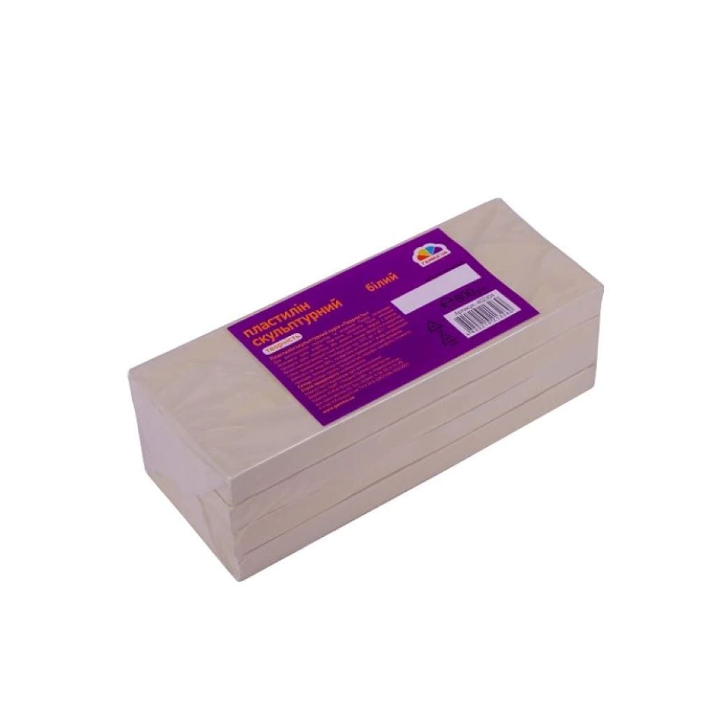 Пластилін скульптурний 800г твердий білий 402304 Гамма