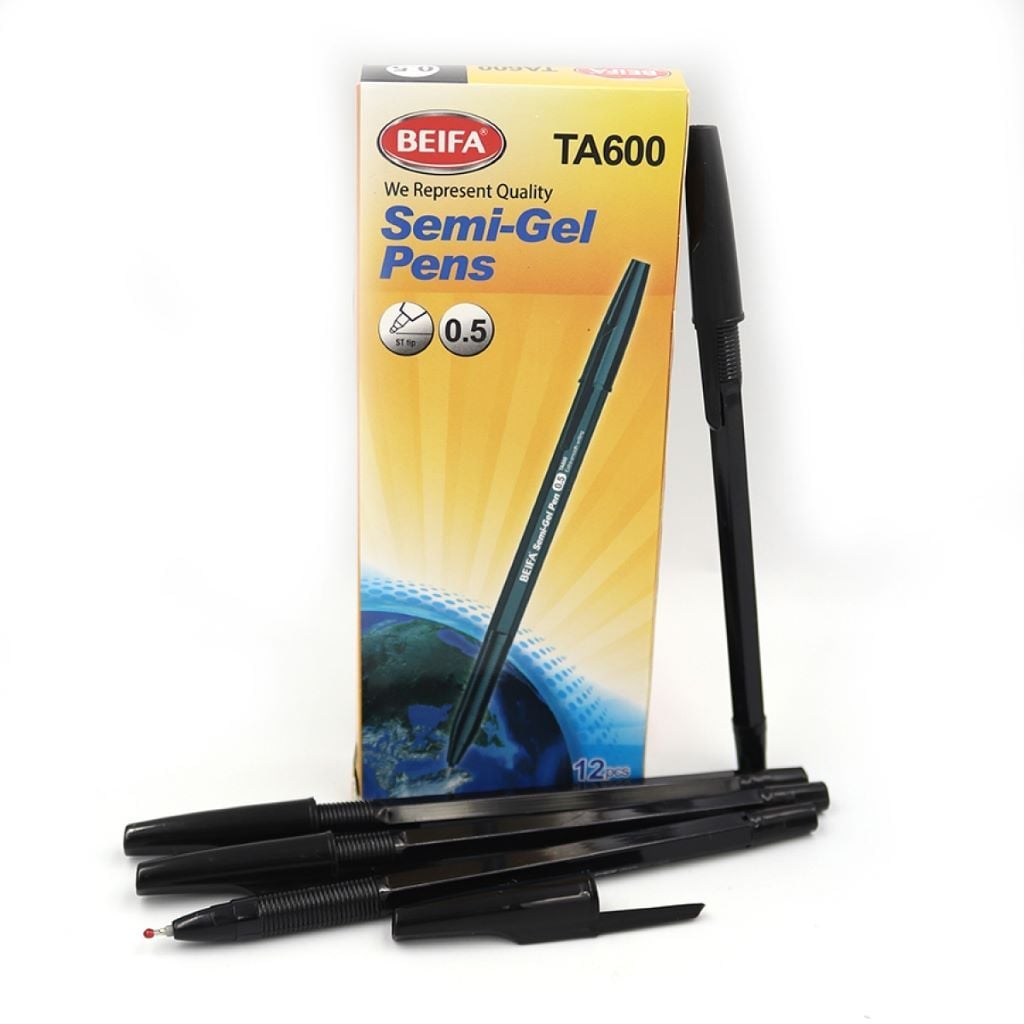 Ручка гелева 0.5мм Beifa в коробці по шт чорна TA600 Beifa