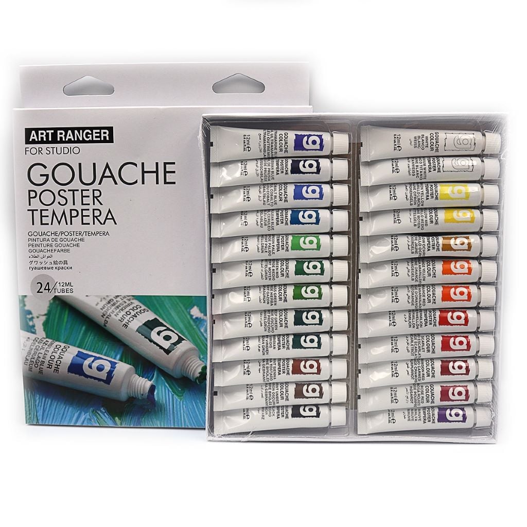 Фарба гуаш набір 24кол 24шт по 12мл в тубі коробка 23*21,5*2см PG31.24012A ART Rangers