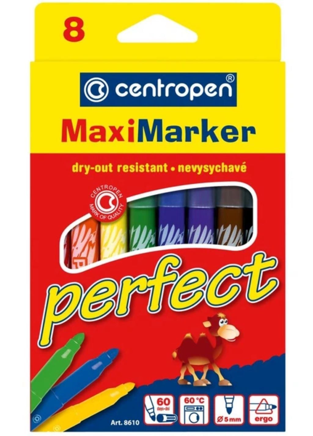 Фломастери 8кольорів Maxi Perfect в упаковці 15*10см 8610 Centropen