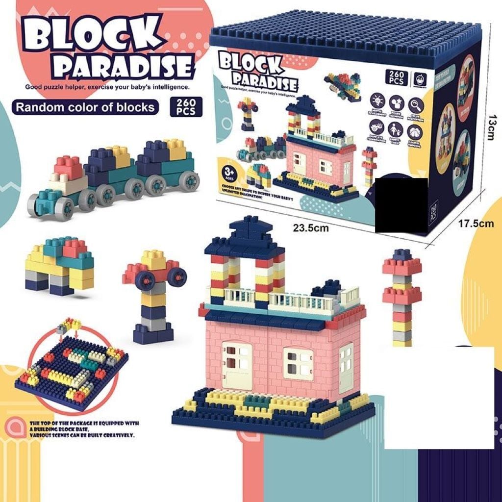 Конструктор 260 дет основа для конструктора колеса вікна двері стіни в коробці 23.5*17.5*17см     6626A Китай