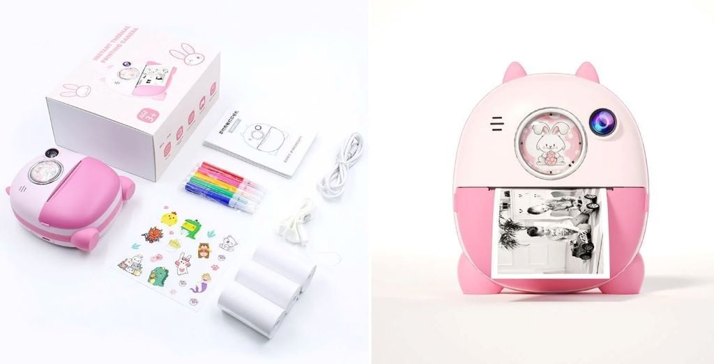 Фотоапарат-принтер фронт. камера type-C роз’єм для SDкарти фото відео плеєр 4 гри ч-б друк 3 рулони термопаперу, в коробц 16*13*7см C72990 Китай