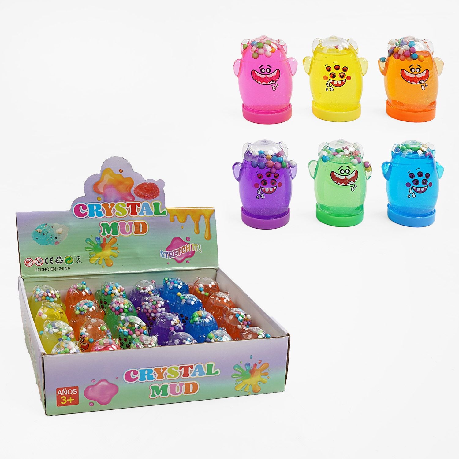 Слайм лизун у банці 6,5 см Губка Боб глітер пінопластові кульки C68860 Китай