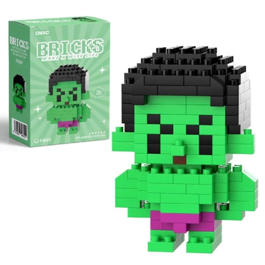 Конструктор піксельний 167д Халк у коробці 11*8*4см F3023 Bricks