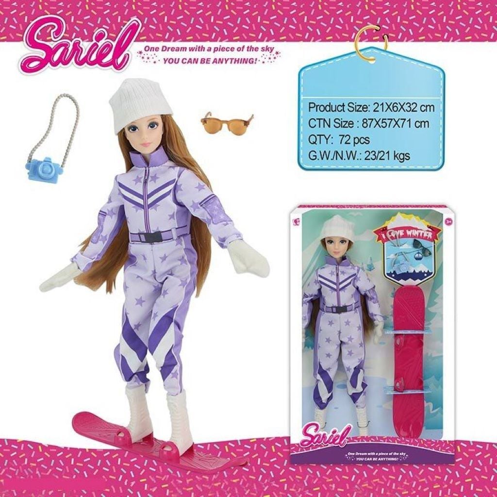 Лялька типу Барбі Сноубордістка 30см з аксесуарами у коробці 32*21*6см 92011-D Sariel