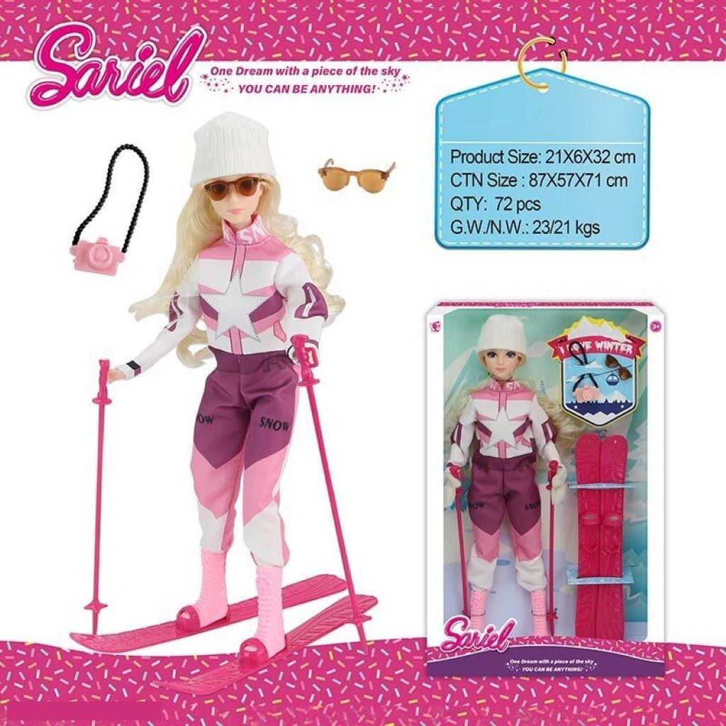 Лялька типу Барбі Лижниця 30см з аксесуарами у коробці 32*21*6см 92011-A Sariel