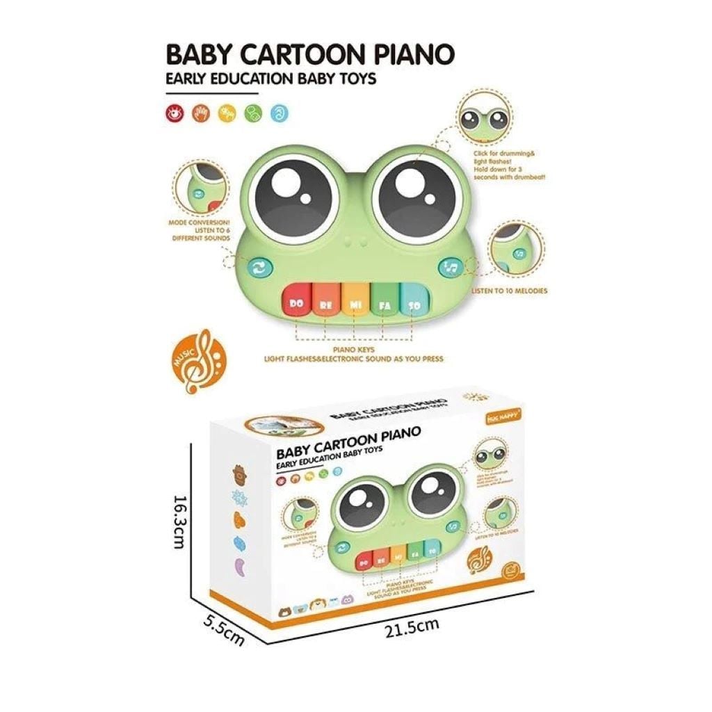 Піаніно музичне Жабка на батарейках у коробці 21*16*5см YK7088-1 Китай