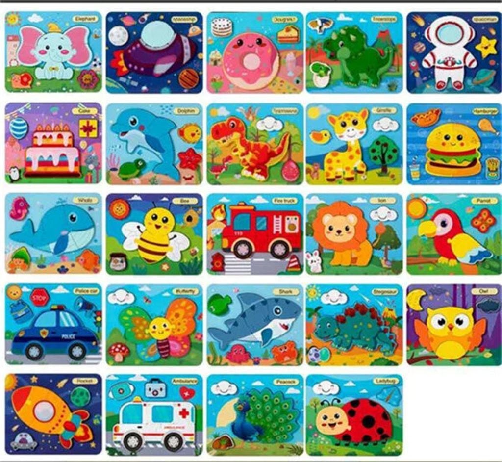 Дерево логіка Пазли вкладиши мікс видів у плівці 23*19см C75607 Китай