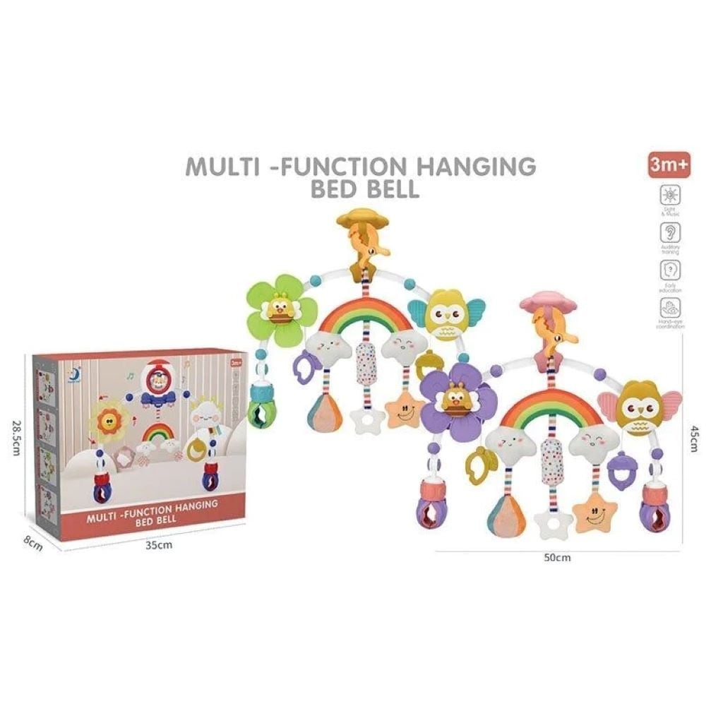 Брязкальце карусель на кроватку підвіска мелодія вітру на батарейках в коробці 35*29*8см HL2025-72 Китай