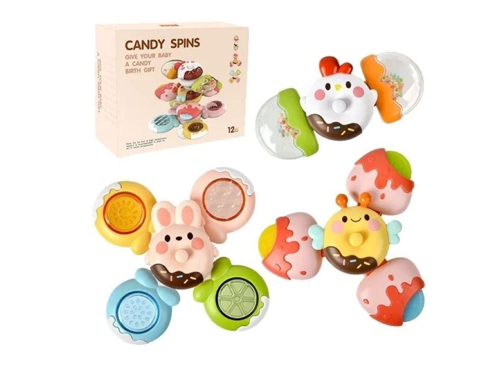 Брязкальце спінер Морозево тріскачка пірмідка прорізувач на присосках у коробці 16*13*8см YB11600 Китай