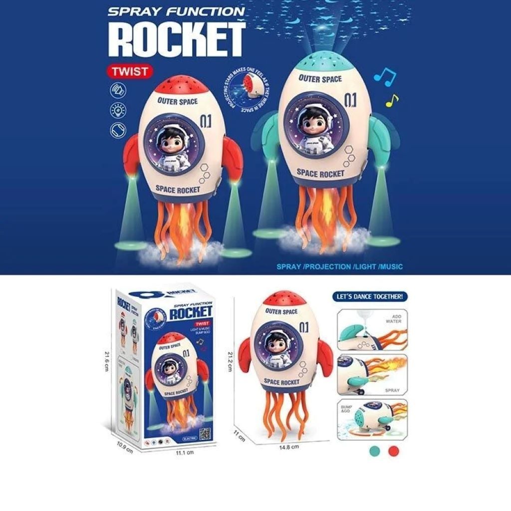 Ракета муз. іграшка Rocket на бат муз світло проекція в коробці 21*11*11см HX180 W Toys