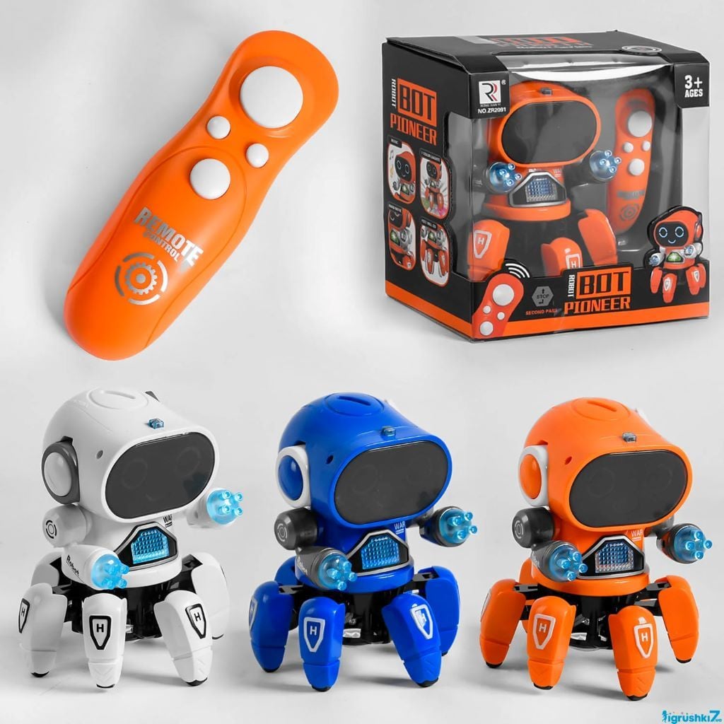 Робот Bot Pioneer р/к на бат танцює ходить пісні світло диско-куля в коробці 21*20*14см ZR2091 Китай