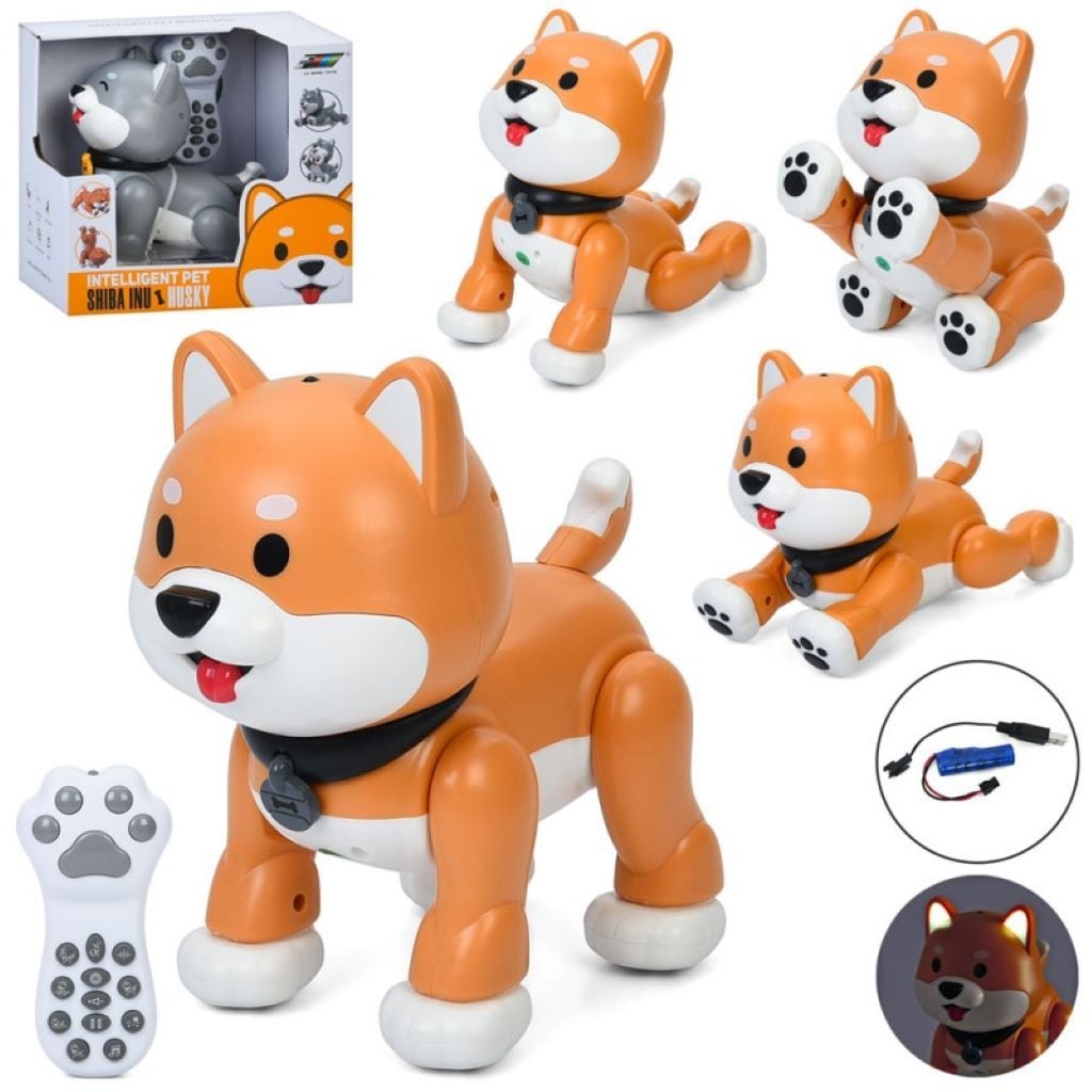 Собака р/к акум інтерактивна музика світло сенсор виконує команди в коробці 23*21*14см K47 Китай