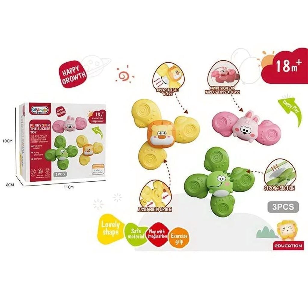 Брязкальце спінер набір 3шт на присосках у коробці 16*13*8см 368-67 Китай