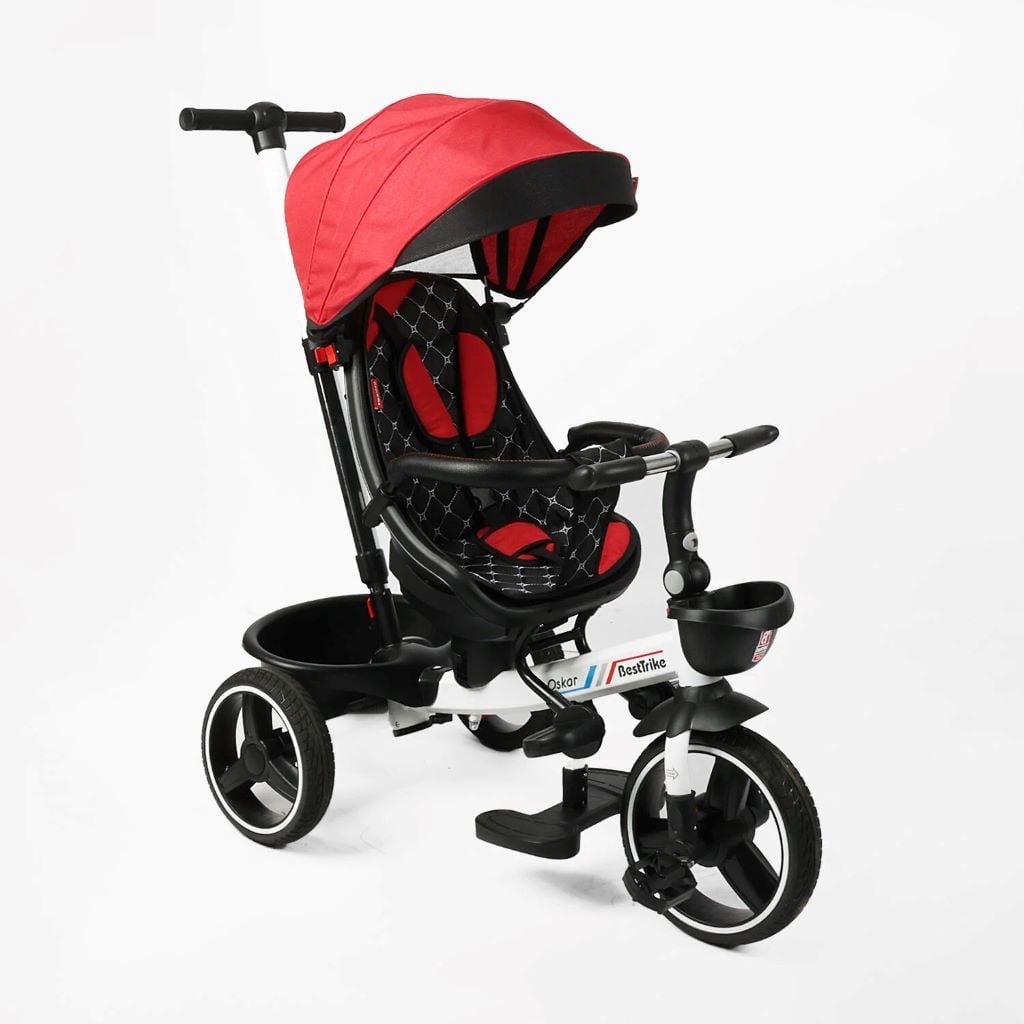 Велосипед 3-х колісний з дахом та батьківською ручкою гумові колеса 12'' і 10'' з гальмом 6390–22-918 BestTrike