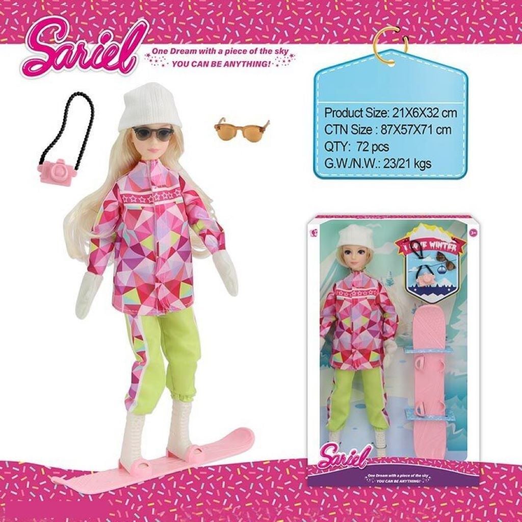 Лялька Sariel шарнірна 30см з аксесуарами сноуборд у коробці 32*21*6см 92011-C Sariel
