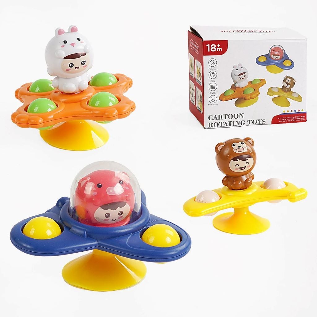 Брязкальце- спінер 3види на присосці в коробці 12,5*10,5*7см FXB-17 Китай