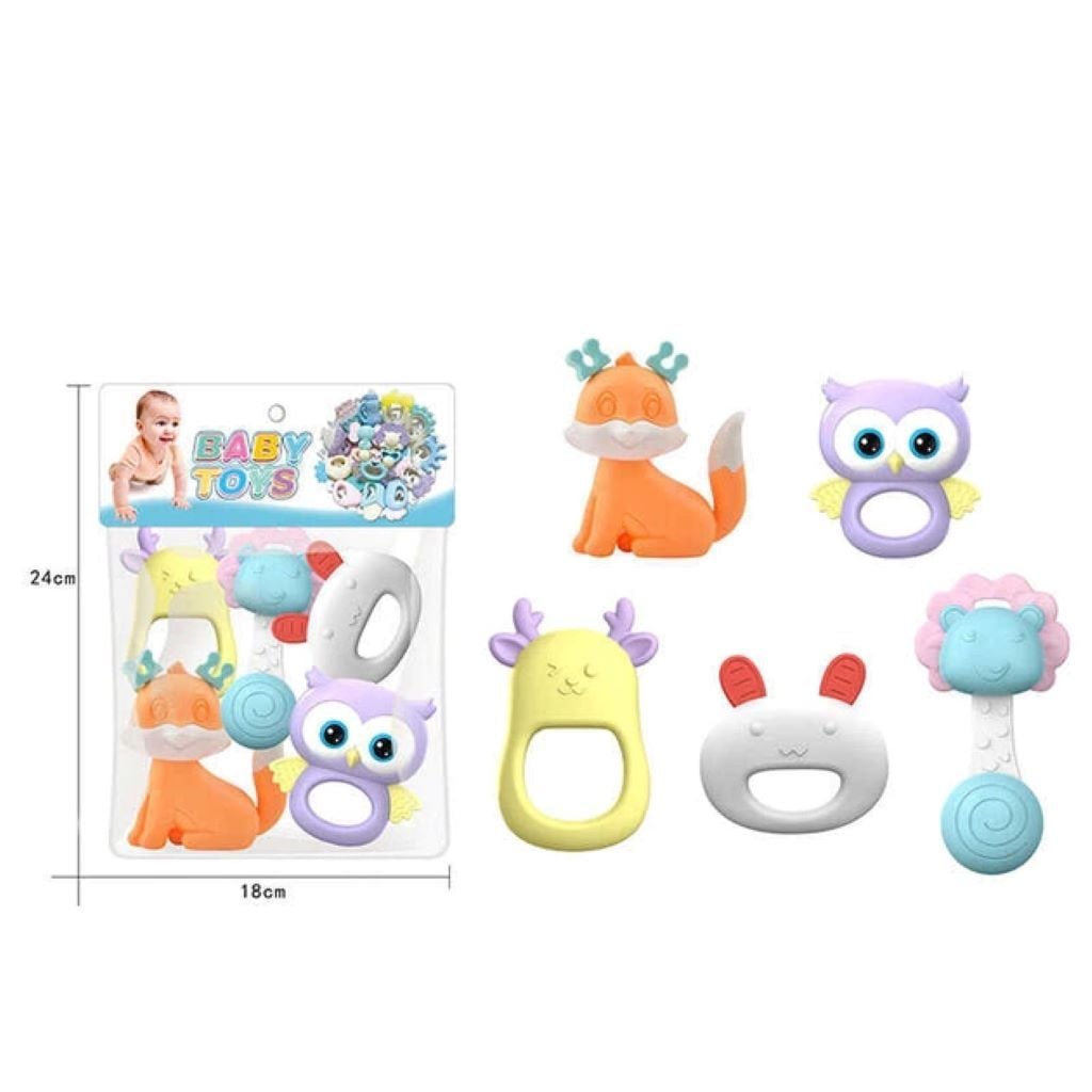 Брязкальця набір 5 шт прорізувач в пакеті HX043 Baby toys