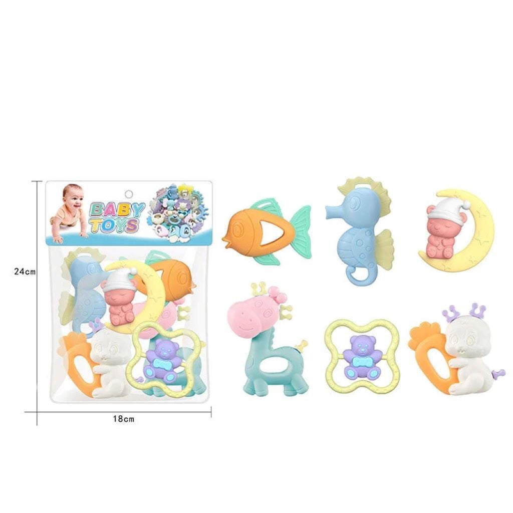 Брязкальця набір 6 шт прорізувач в пакеті HX044 Baby toys