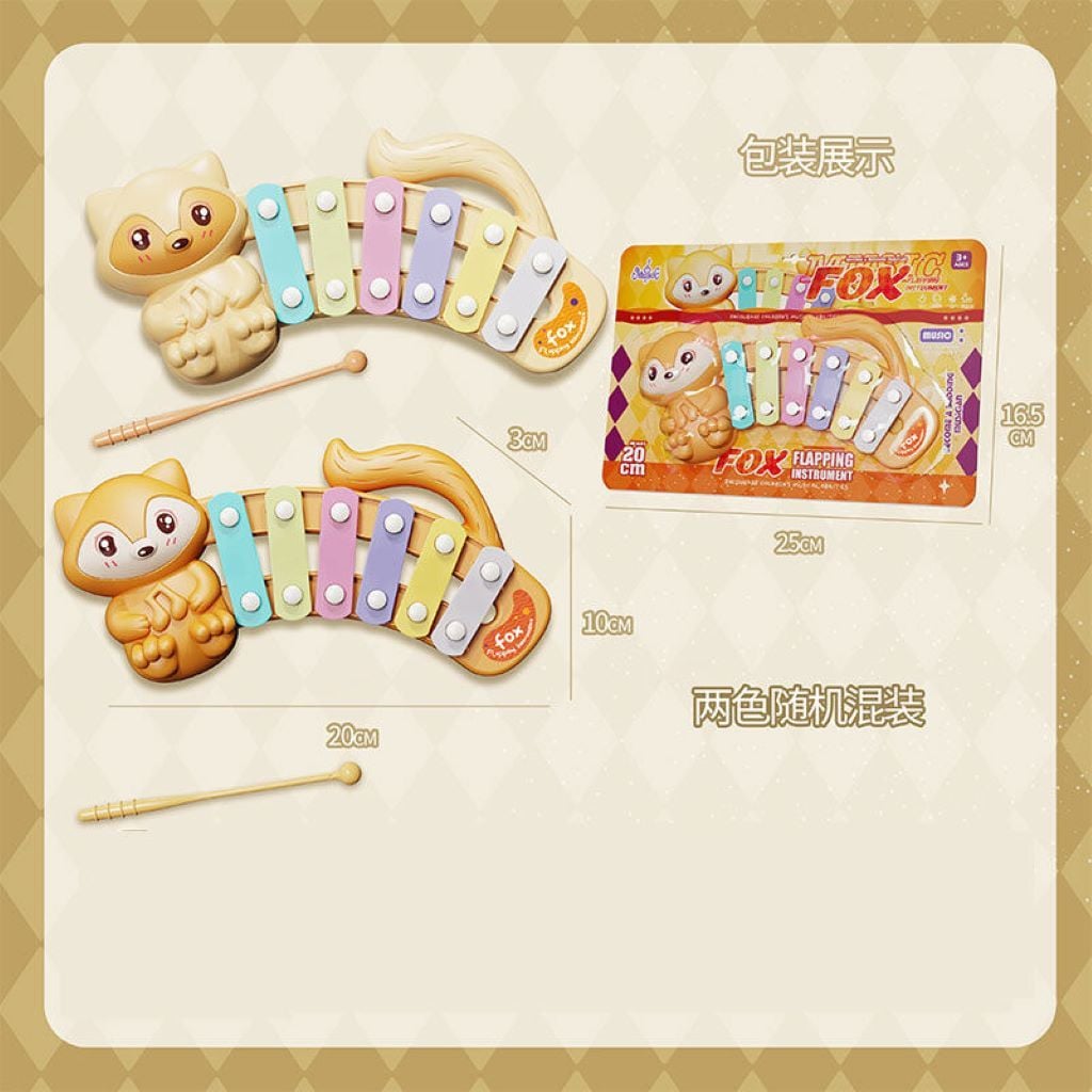 Ксилофон Лисичка 20см 2 кольори на листі 186-2 Китай
