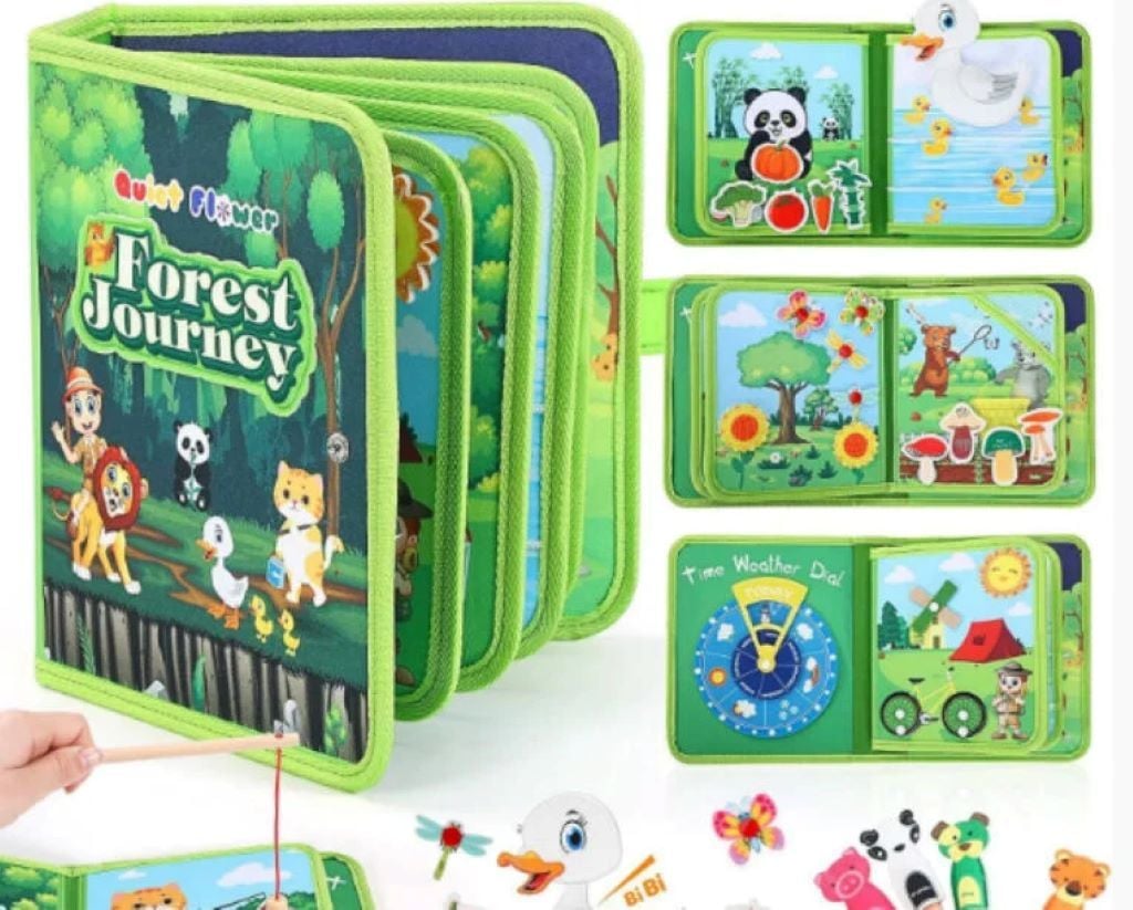 Бізіборд м'яка книжка фетр магнітна риболовля сортер ел на липучках кнопках англ написи C75324 Китай