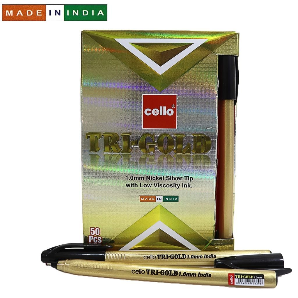 Ручка кулькова 1,0мм Trimate GOLD SKU Чорний BP-10091 Cello