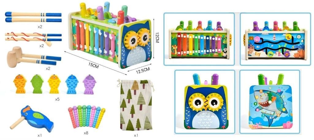 Дерево логіка ігровий центр стукалка молоток ксілофон лабіринт у коробці C75625 Китай