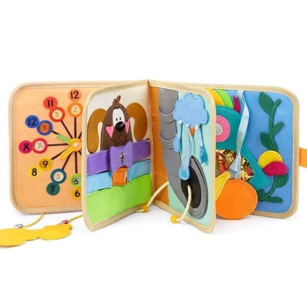 Бізіборд м'яка книжка фетр застібки ел на липучках гудзики в пакетці7638900433661 C75321 Китай