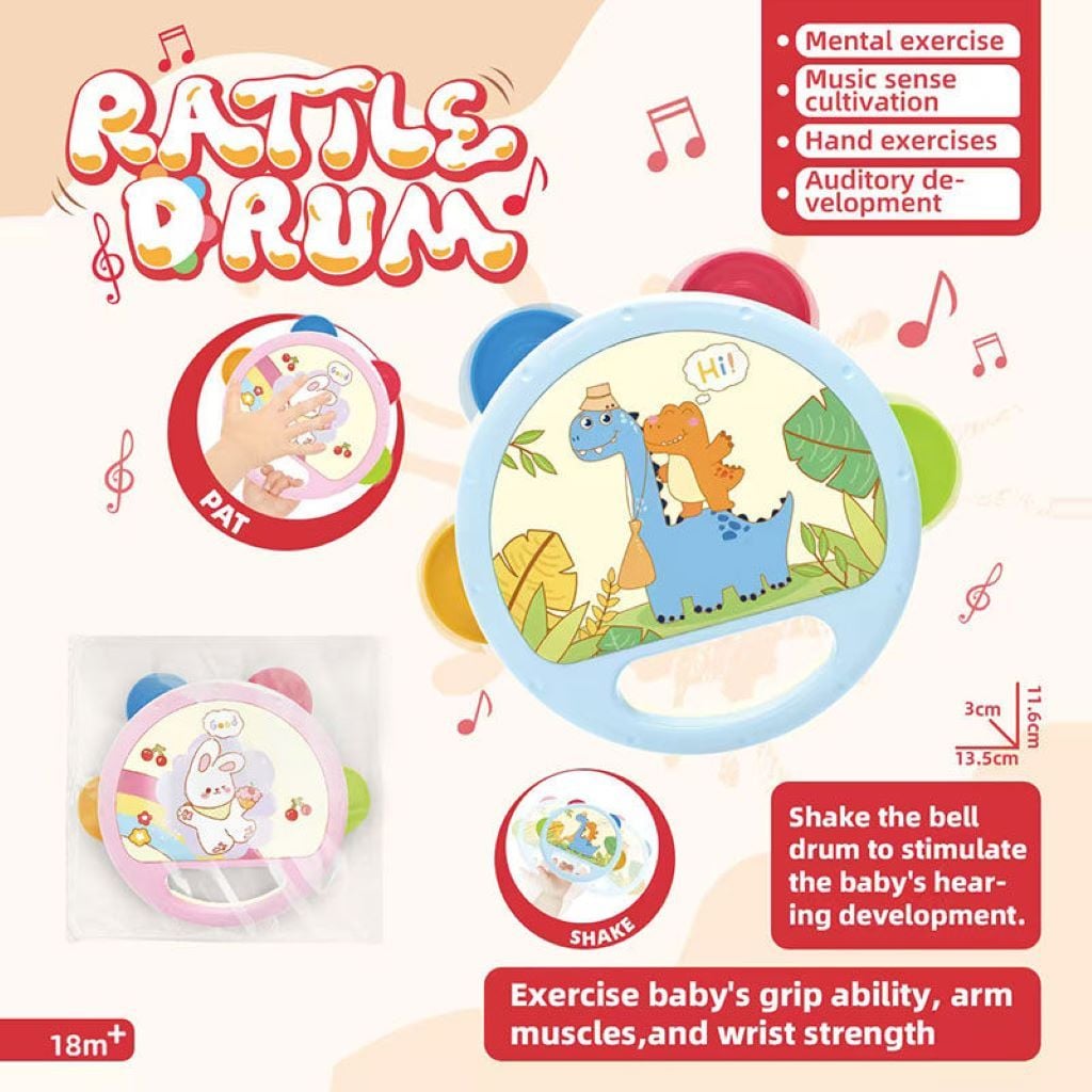 Брязкальце Бубон пластик 13,5см з малюнком мікс в пакеті 2502 Китай