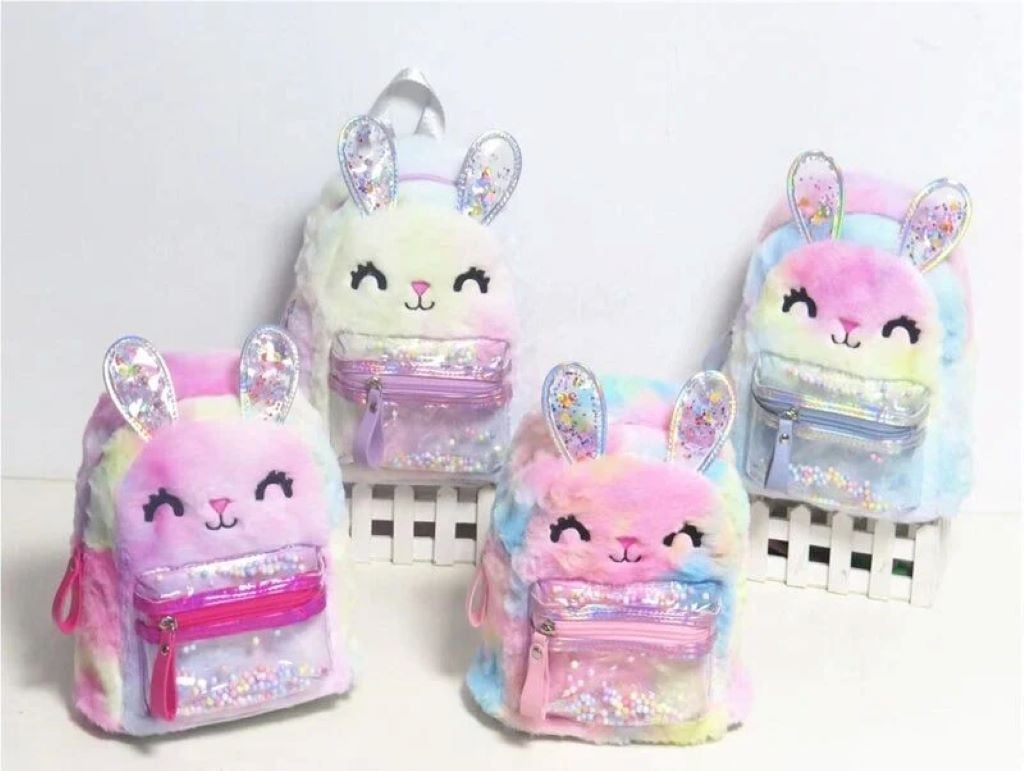 Рюкзак хутро Зайченя блискітки кольорові кульки мікс кол. C59990 Китай