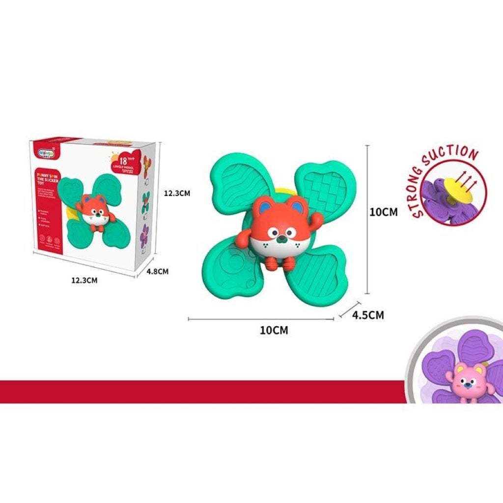 Брязкальце- спінер на присосці 3 види коробка 12*12*4,5см 668-66B Китай