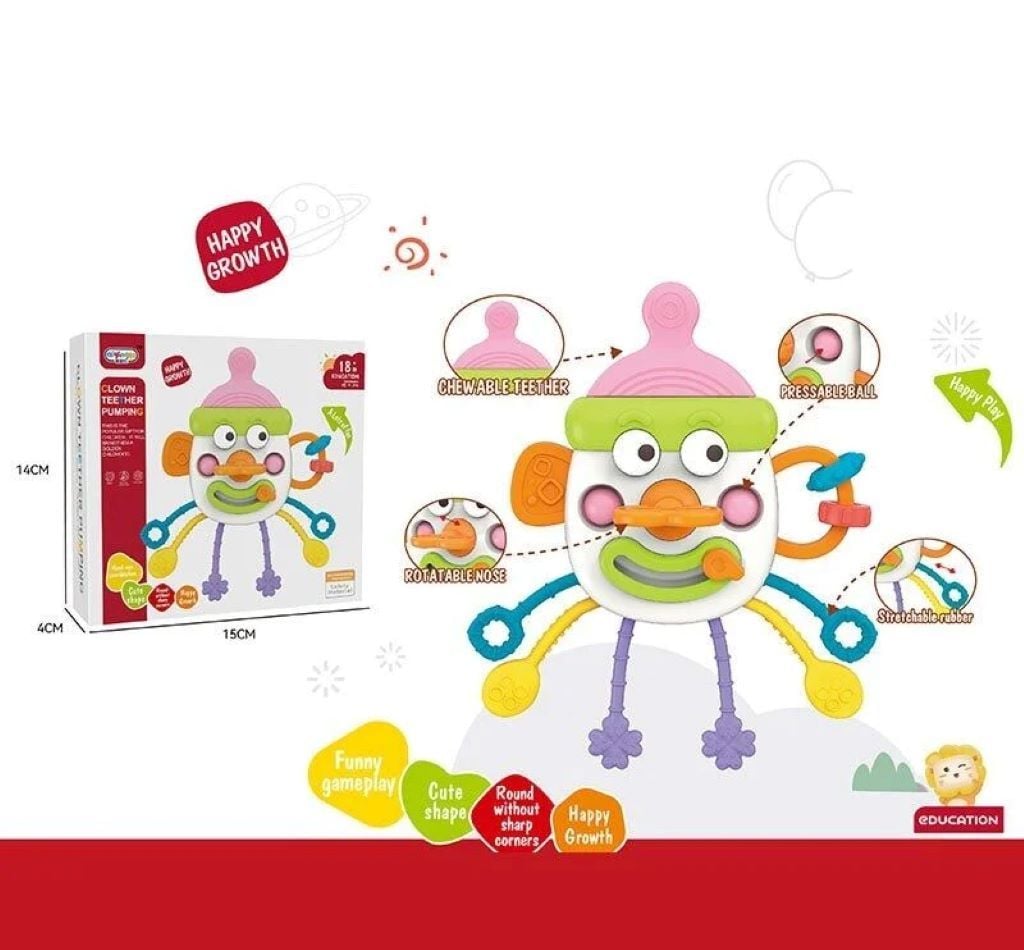 Брязкальце прорізувач Клоун у коробці 368-75 Китай