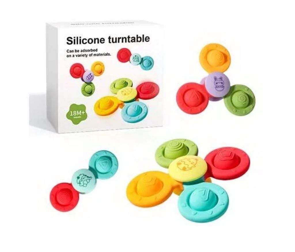 Брязкальце спінер на присосці силікон у коробці HLX203A-3 Китай