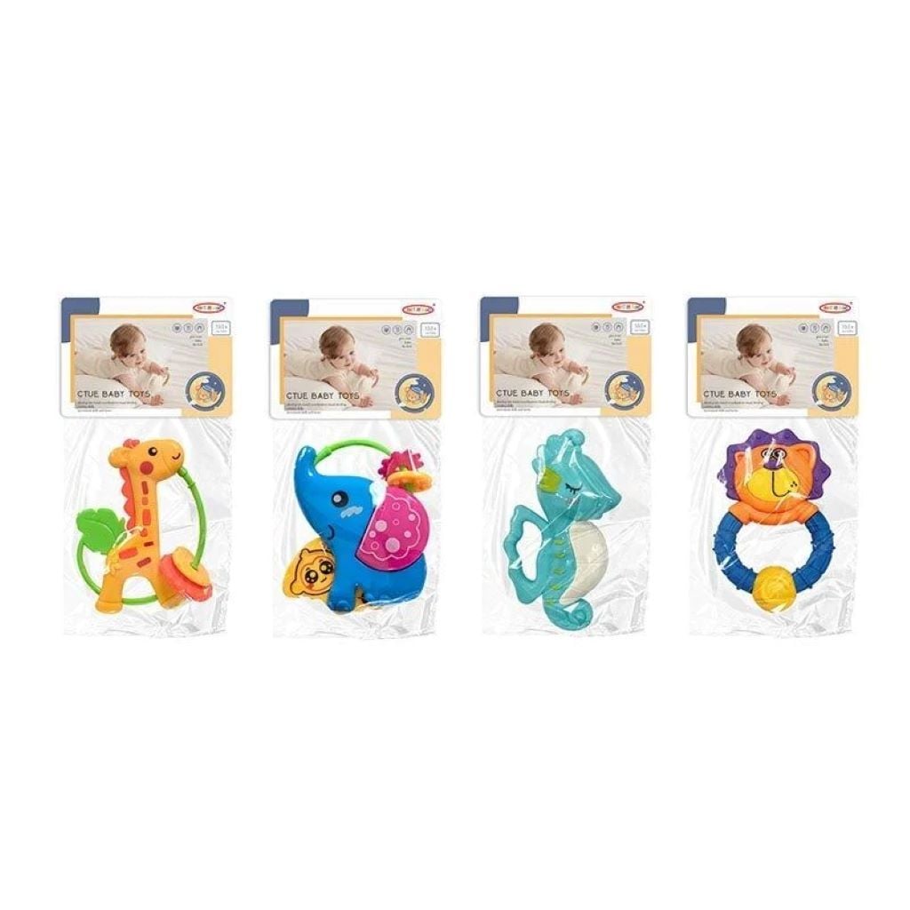 Брязкальце в ручку 11см Звірятко мікс видів в пакеті 8439-12 Китай