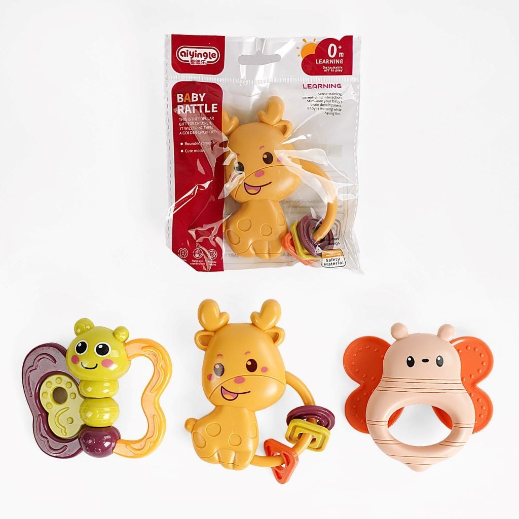 Брязкальце в ручку 8см Звірятко мікс видів в пакеті 668-61A Китай