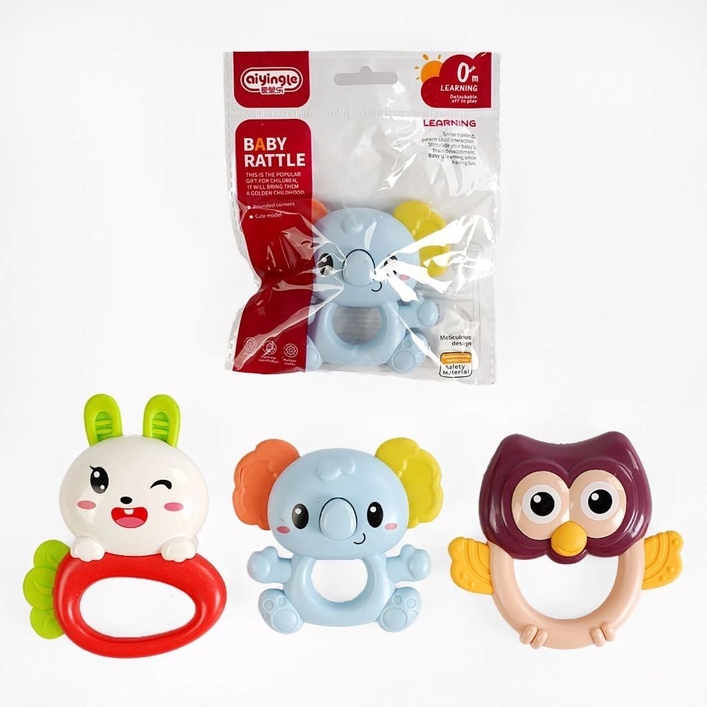 Брязкальце в ручку 9см Звірятко мікс видів в пакеті 668-61B Китай